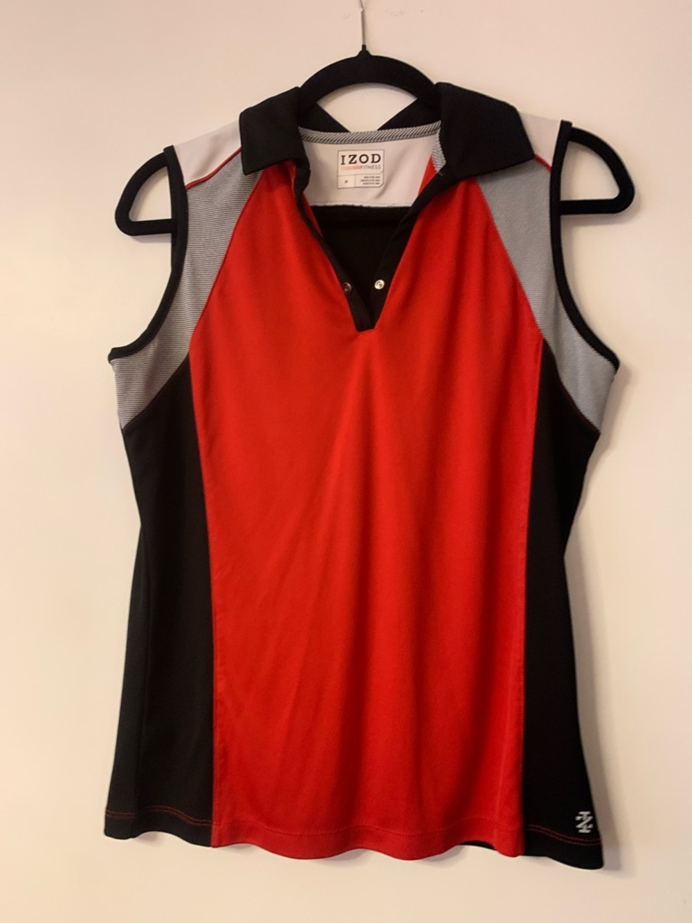Izod Red, White & Black Athletic Jacket and Sleeveless Polo Set - Picture 5 of 7